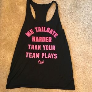 PINK Black Racerback Tailgate Tank